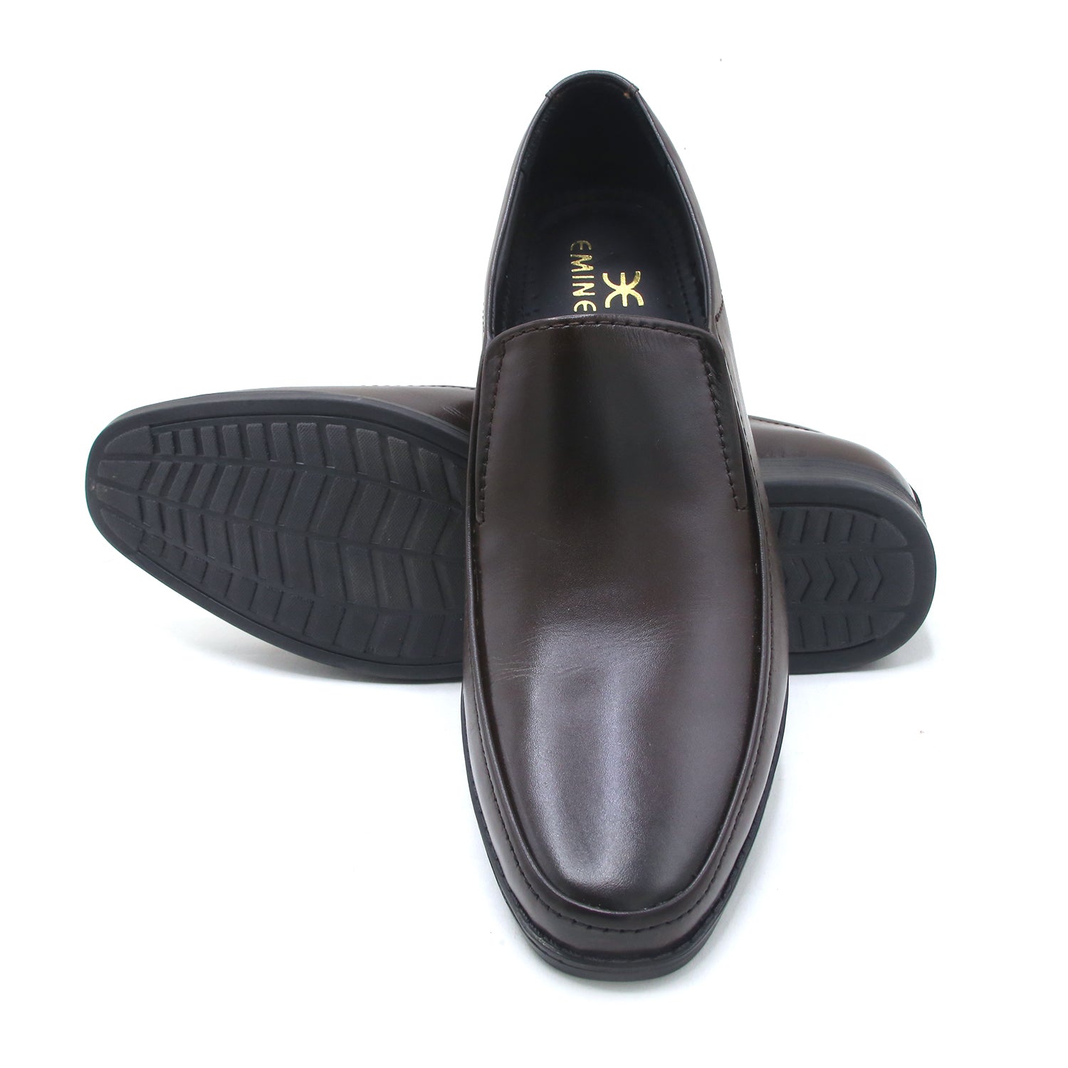 Eminent Comfortable Slip-On Leather Moccasins - Coffee, Men's Formal Shoes, Eminent, Chase Value
