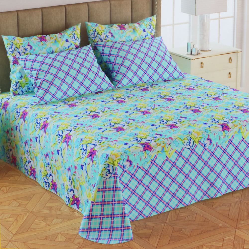 Double Bedsheet 5pcs Set - CC6, Double Size Bed Sheet, Chase Value, Chase Value