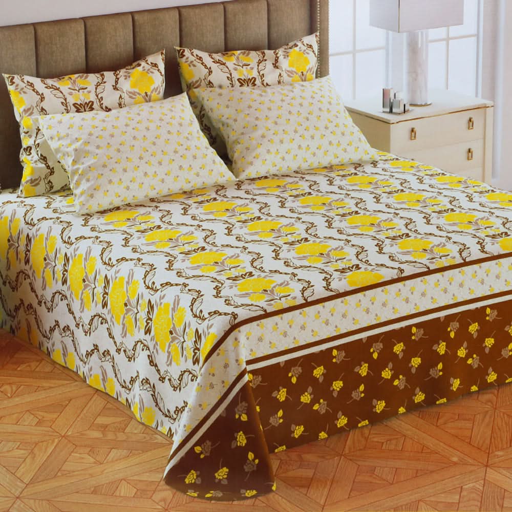 Double Bedsheet 5pcs Set - CC7, Double Size Bed Sheet, Chase Value, Chase Value