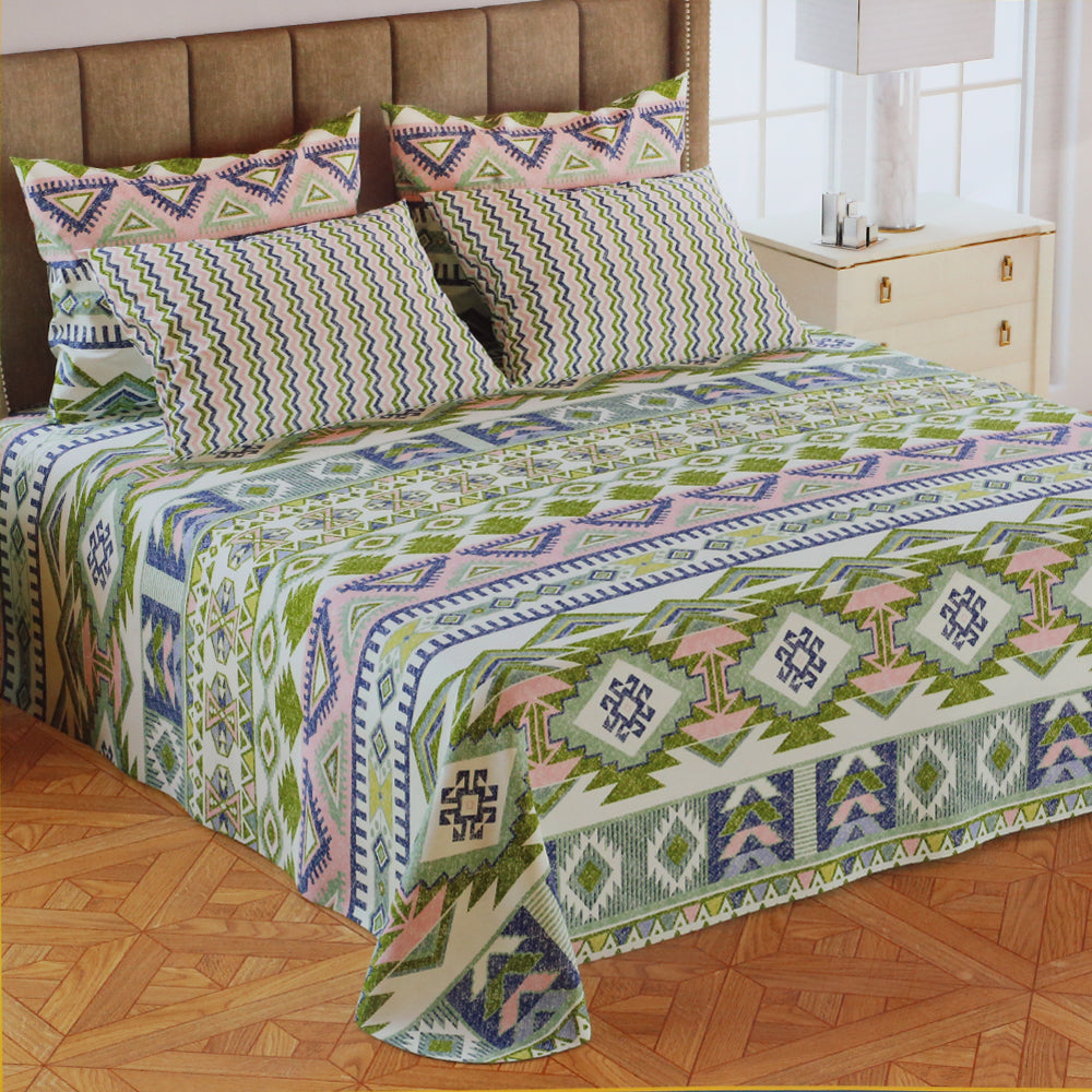Double Bedsheet 5pcs Set - CC10, Double Size Bed Sheet, Chase Value, Chase Value