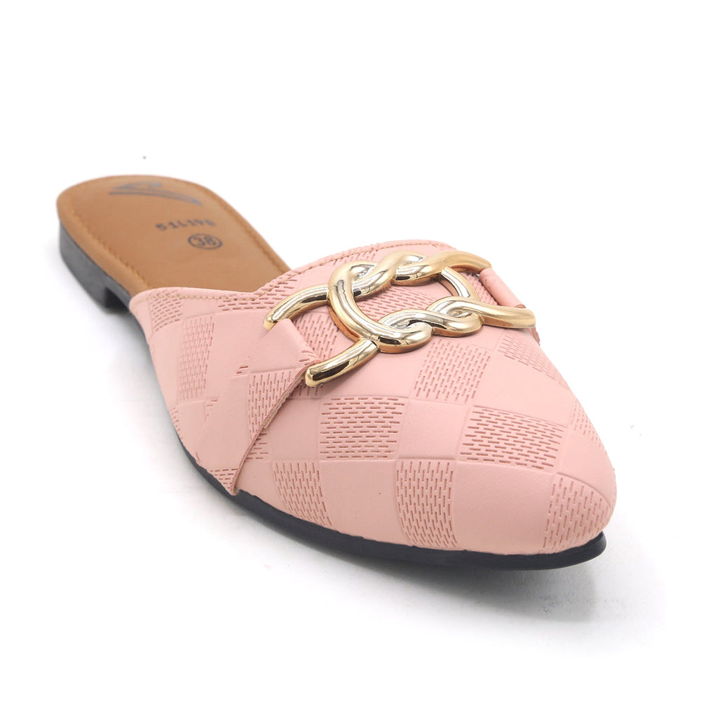 Women's Backless Pump - Peach, Women Backless Pumps, Chase Value, Chase Value