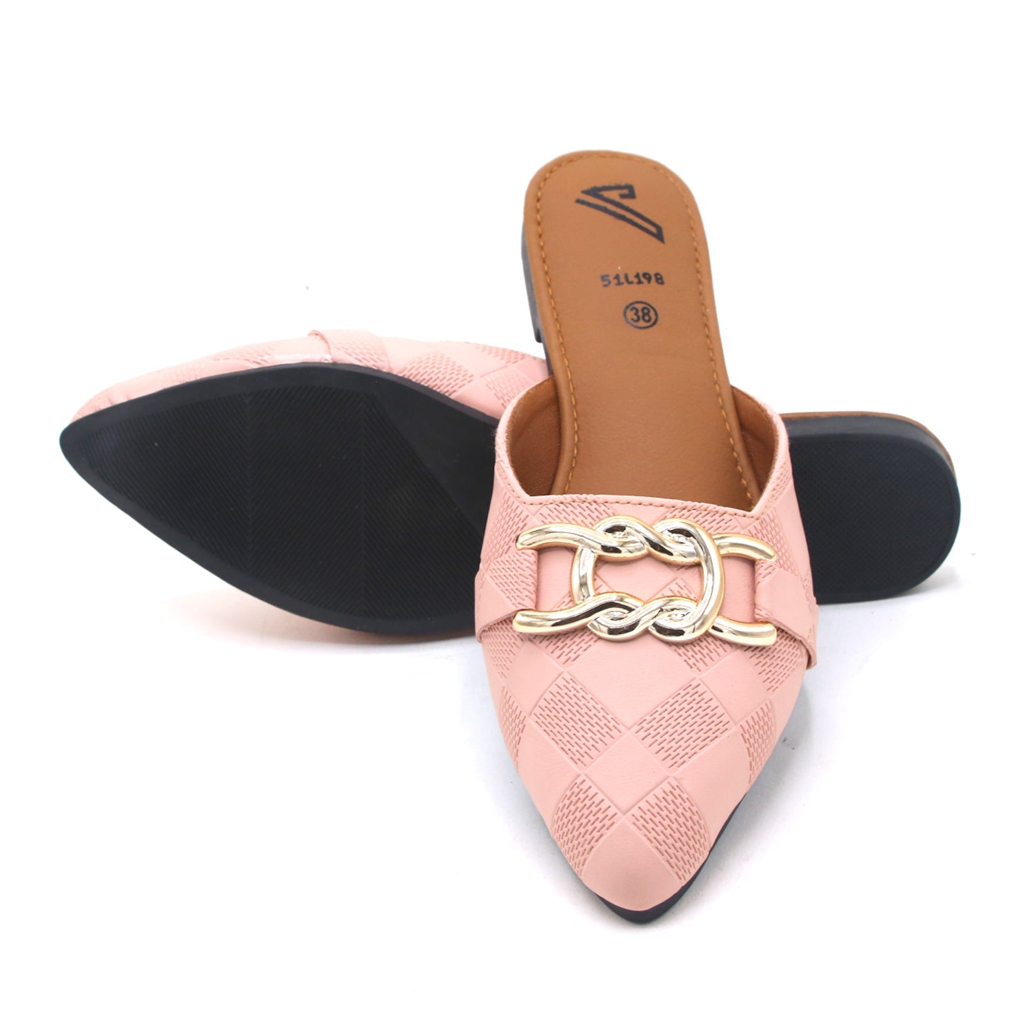 Women's Backless Pump - Peach, Women Backless Pumps, Chase Value, Chase Value