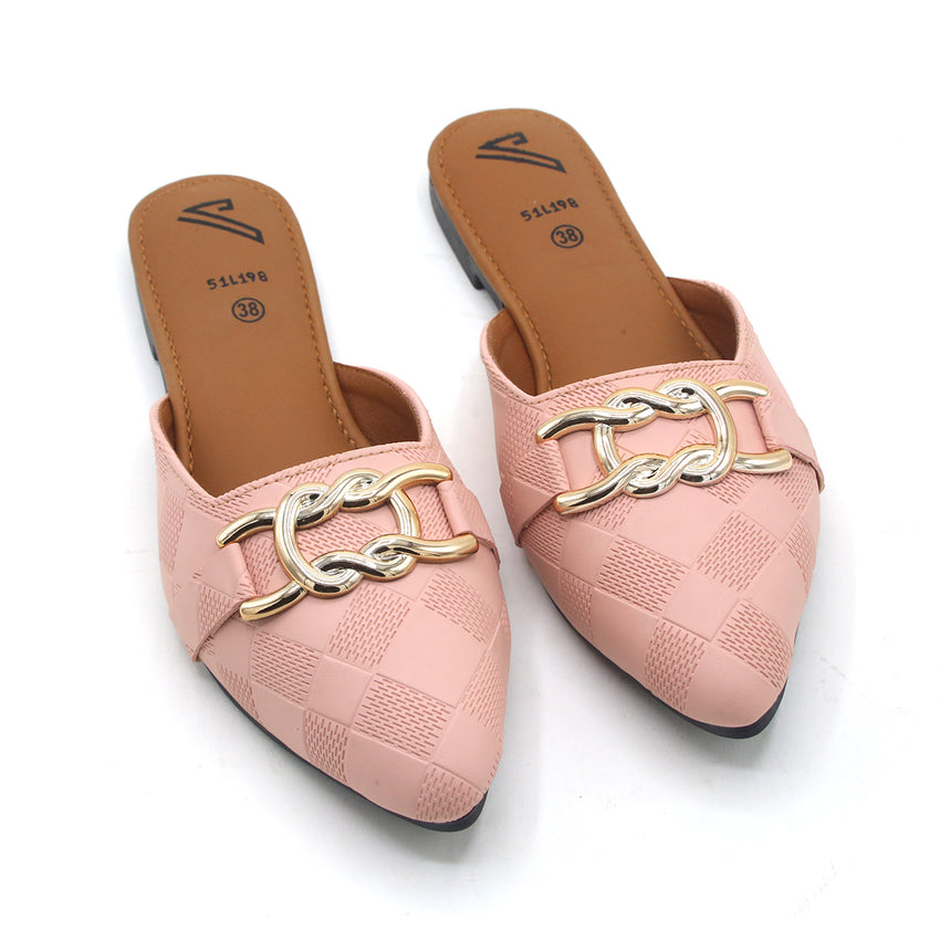 Women's Backless Pump - Peach