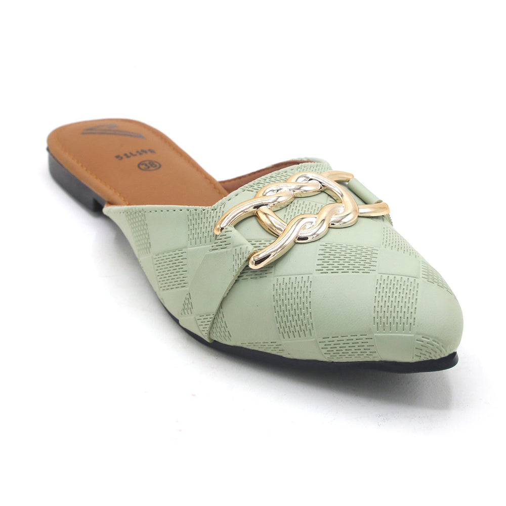 Women's Backless Pump - Green, Women Backless Pumps, Chase Value, Chase Value