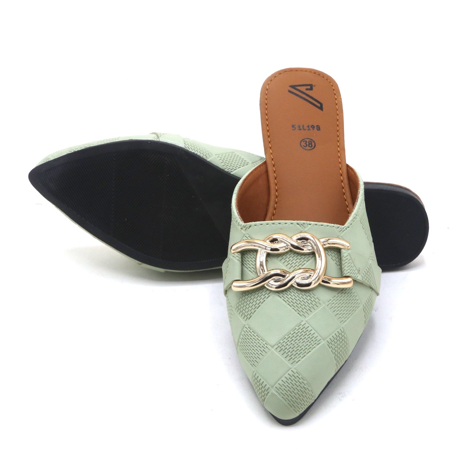 Women's Backless Pump - Green, Women Backless Pumps, Chase Value, Chase Value