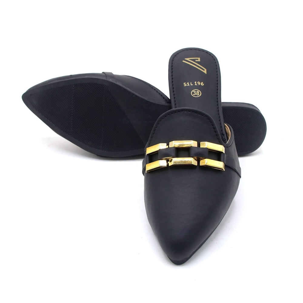 Valuable Women's Backless Pump - Black, Women Backless Pumps, Chase Value, Chase Value