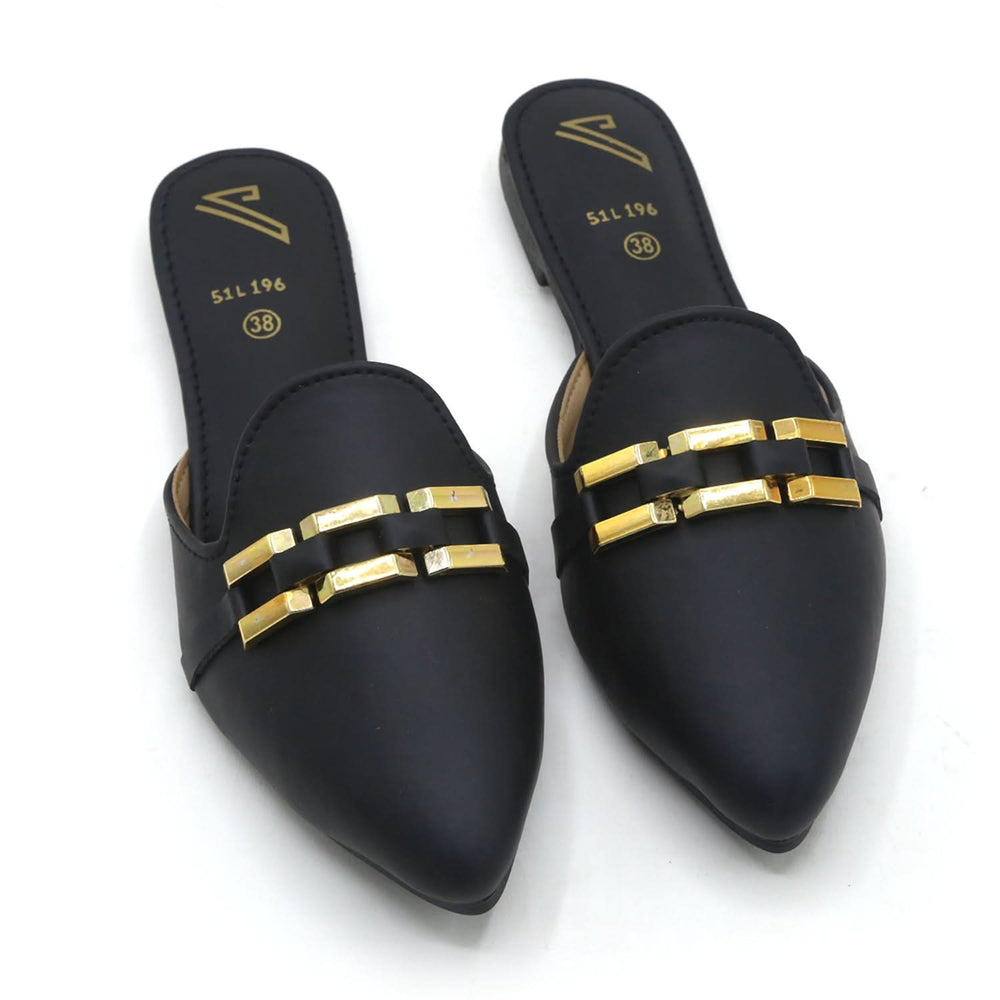 Valuable Women's Backless Pump - Black, Women Backless Pumps, Chase Value, Chase Value