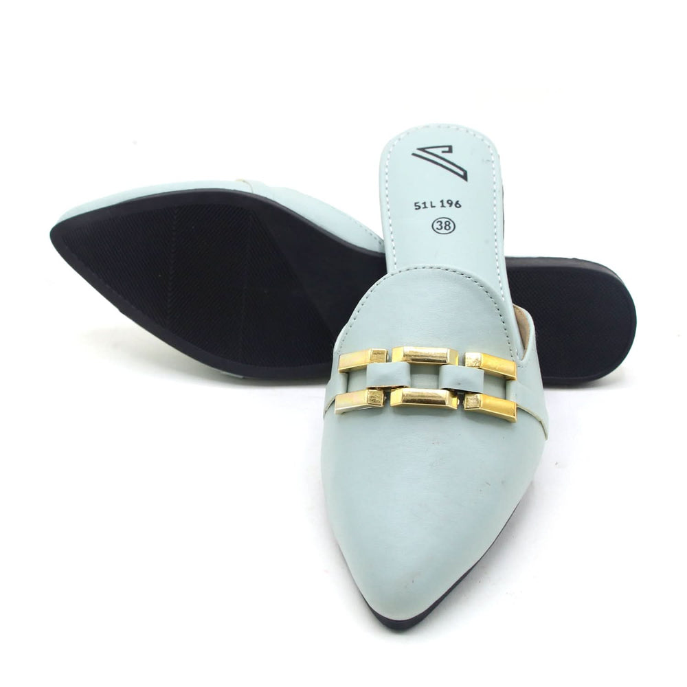Valuable Women's Backless Pump - Light Green, Women Backless Pumps, Chase Value, Chase Value