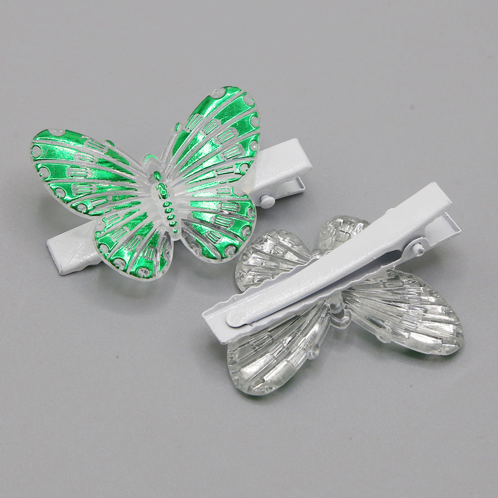 Independence Day Hair Pins - Green & White, Girls Hair Accessories, Chase Value, Chase Value