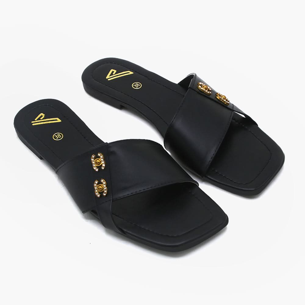 Women's Slipper - Black, Women Slippers, Chase Value, Chase Value