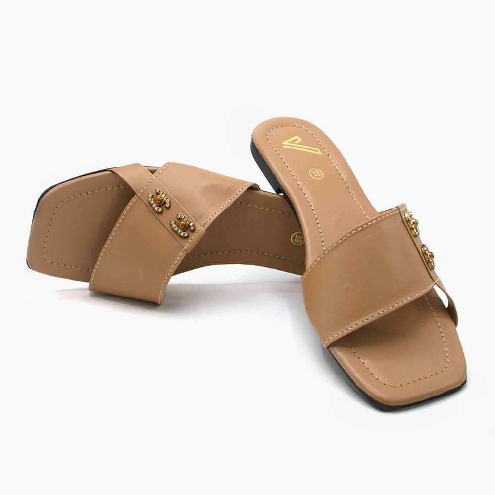 Women's Slipper - Khaki, Women Slippers, Chase Value, Chase Value