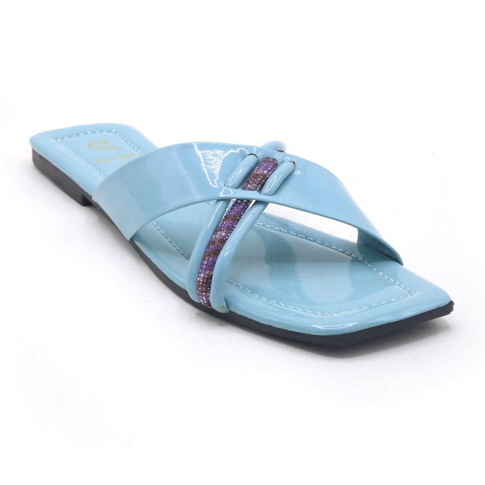 Valuable Open-Toe Slipper - Cyan, Women Slippers, Chase Value, Chase Value
