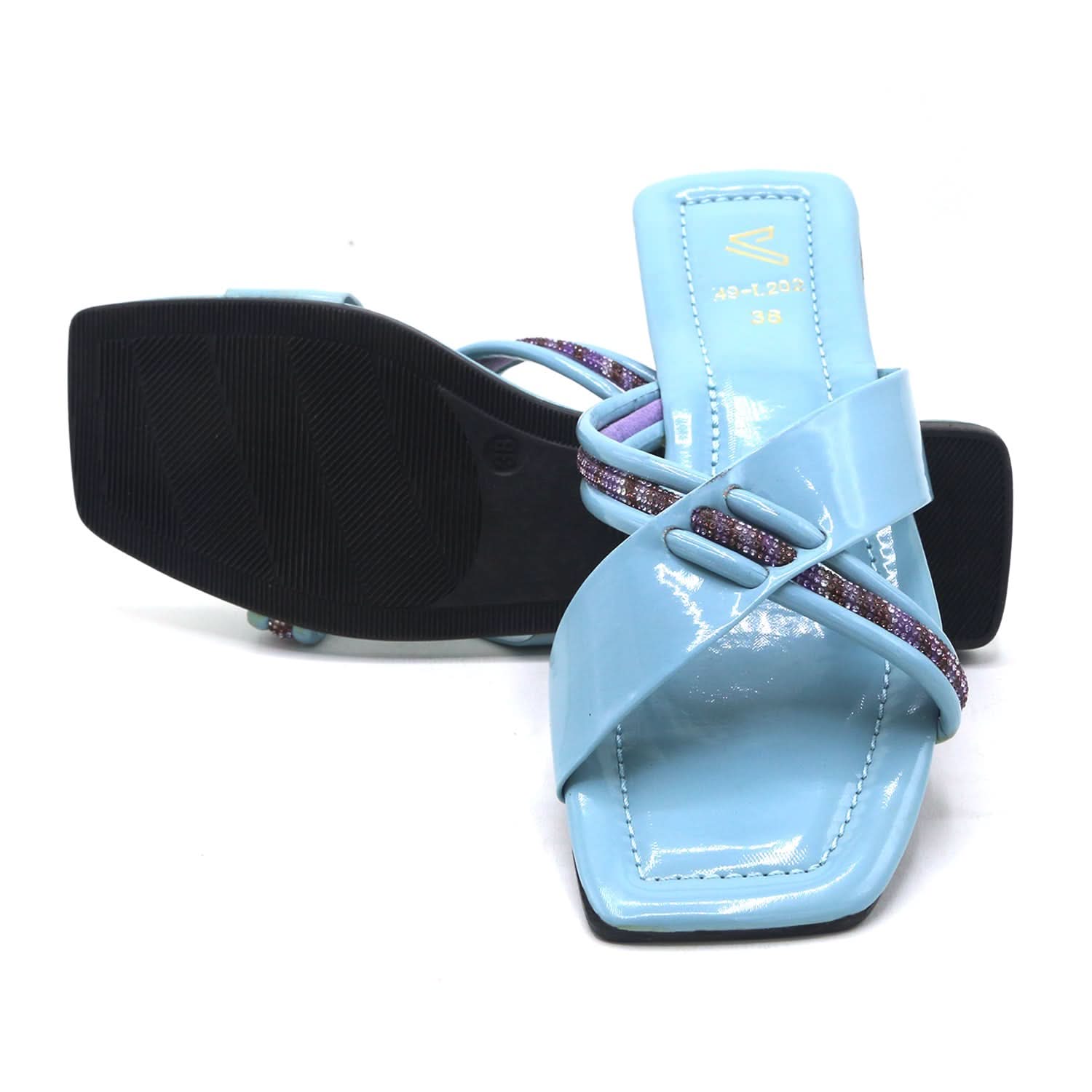 Valuable Open-Toe Slipper - Cyan, Women Slippers, Chase Value, Chase Value