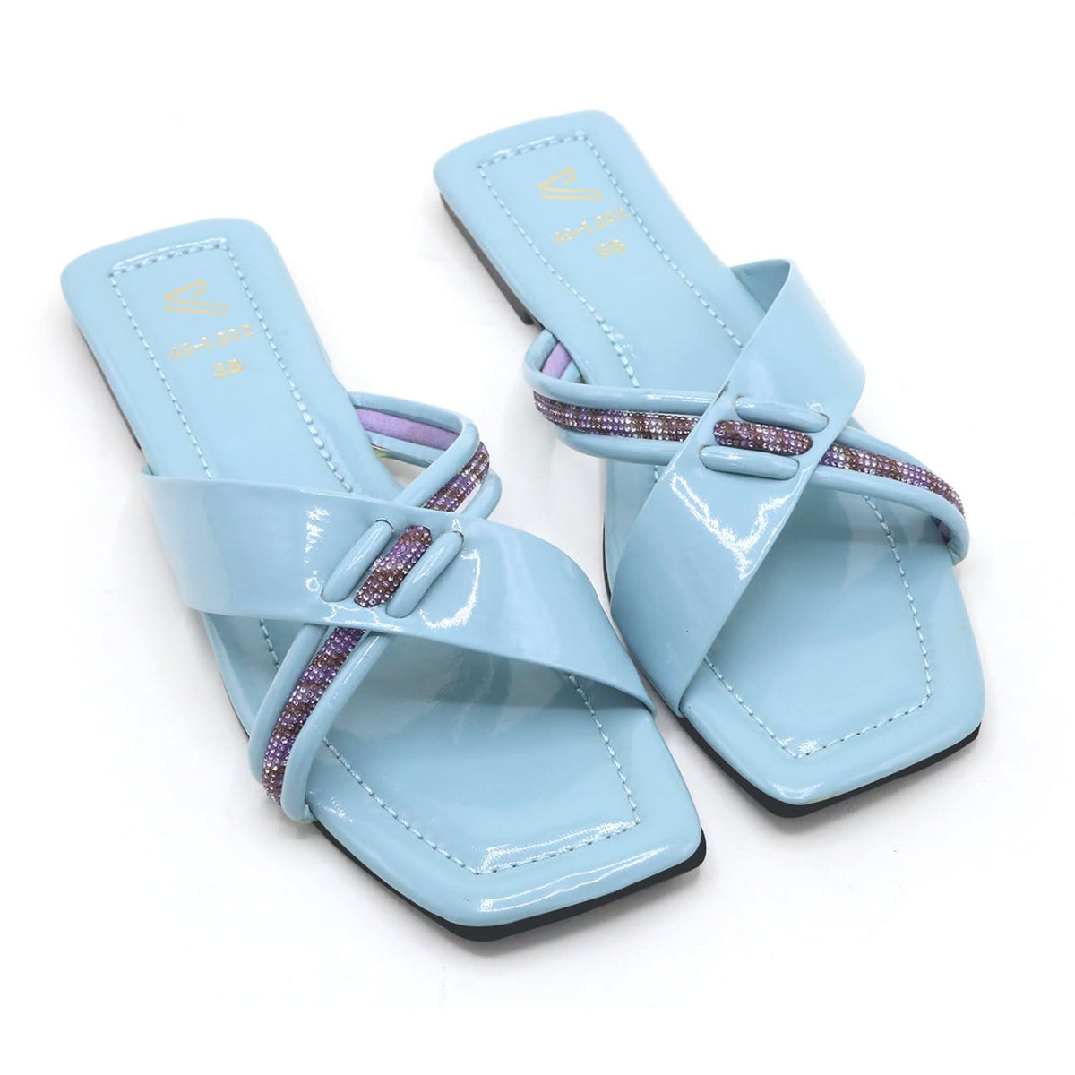 Valuable Open-Toe Slipper - Cyan, Women Slippers, Chase Value, Chase Value