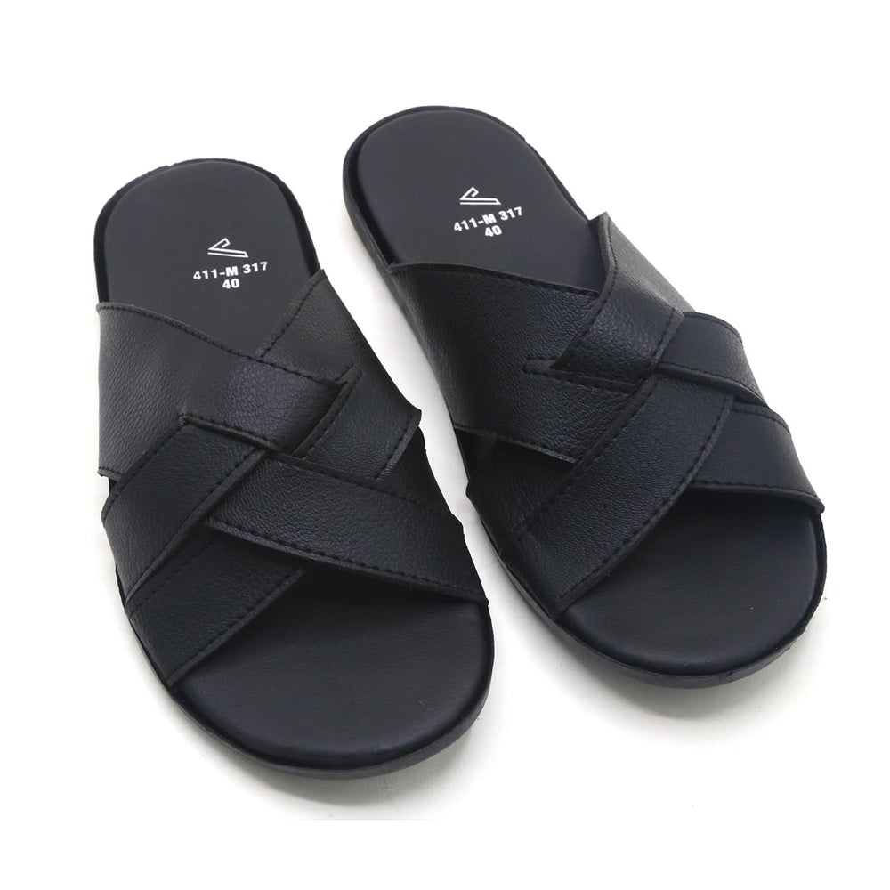 Men's Slipper - Black, Men's Slippers, Chase Value, Chase Value