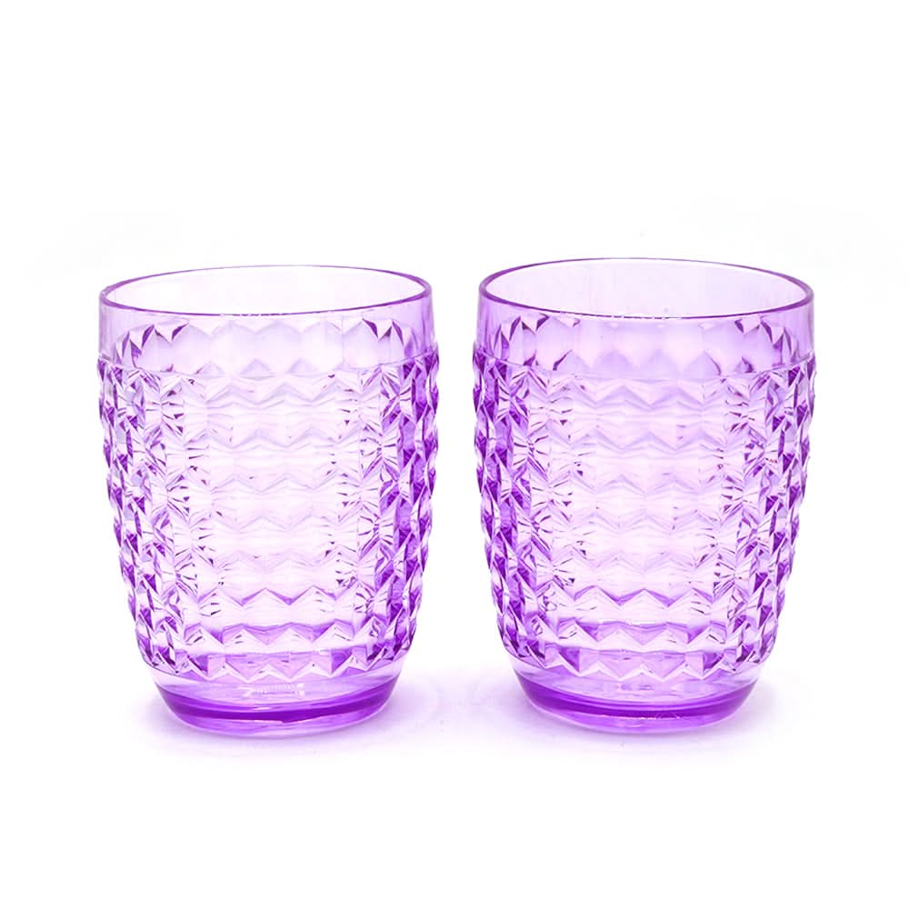 Diamond Glass Pack of 2 - Purple, Glassware & Drinkware, Chase Value, Chase Value