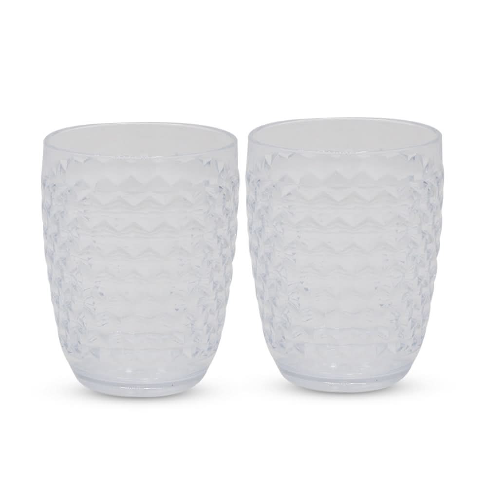 Diamond Glass Pack of 2 - White, Glassware & Drinkware, Chase Value, Chase Value