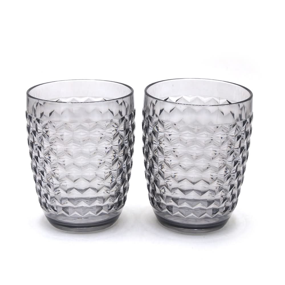 Diamond Glass Pack of 2 - Black, Glassware & Drinkware, Chase Value, Chase Value