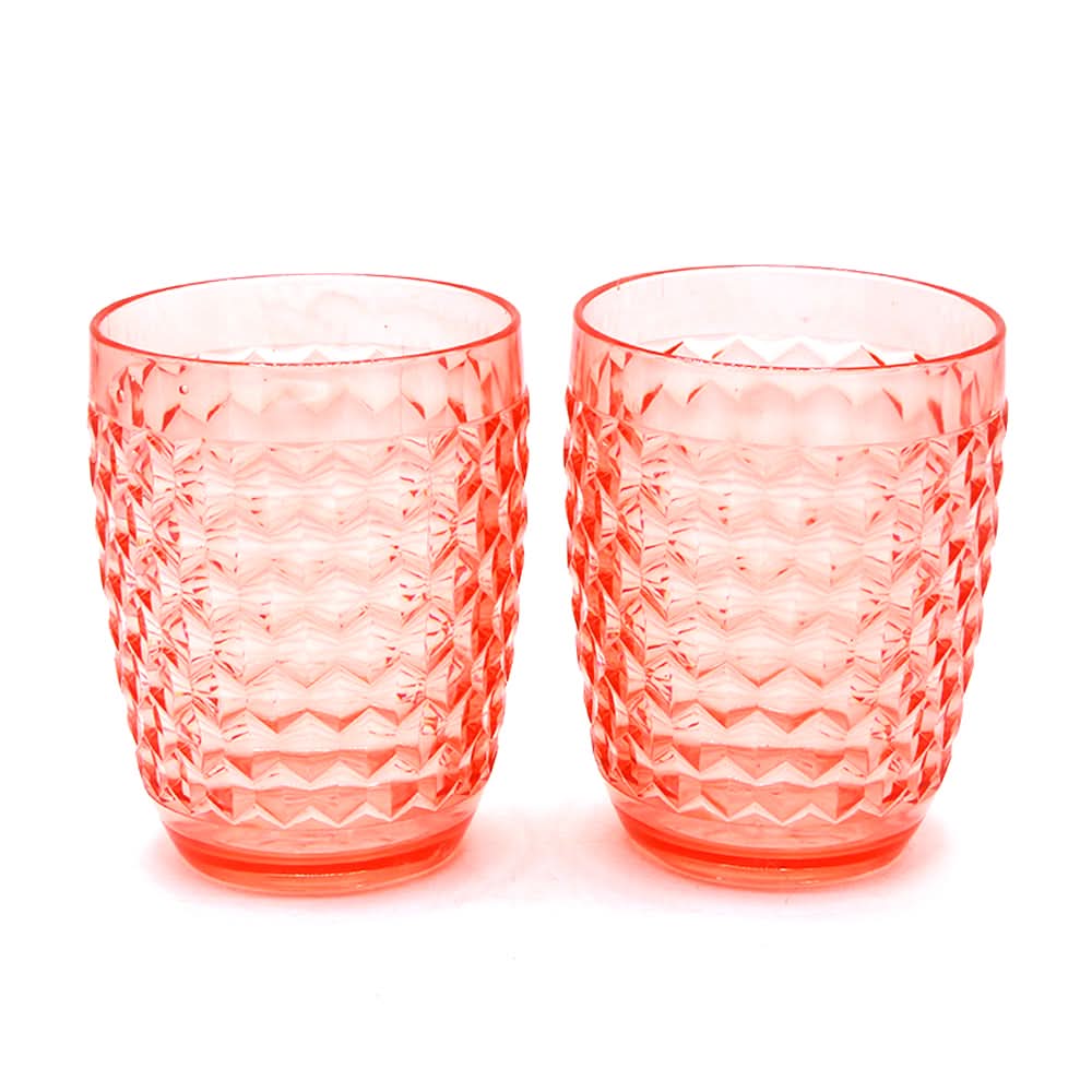 Diamond Glass Pack of 2 - Red, Glassware & Drinkware, Chase Value, Chase Value