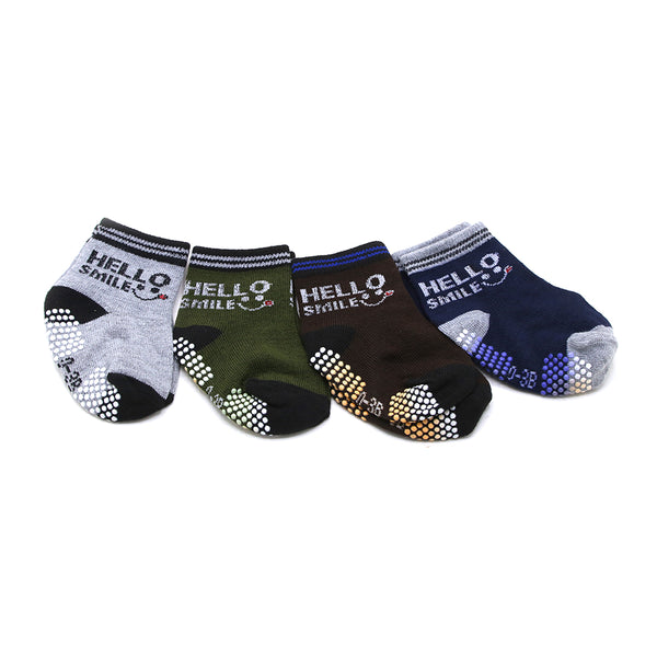 Boys Silicon Sock Pack of 4 - Multi Color