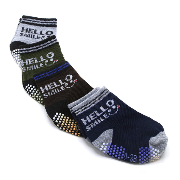 Boys Silicon Sock Pack of 4 - Multi Color