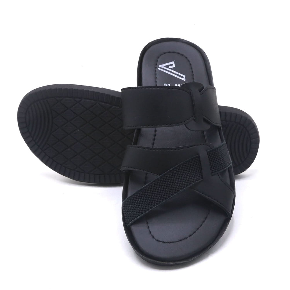 Men's Slipper - Black, Men's Slippers, Chase Value, Chase Value