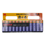 Kodak Max AAx12 (12p Pack) Batteries - Multi Color, Charging Accessories, Kodak, Chase Value