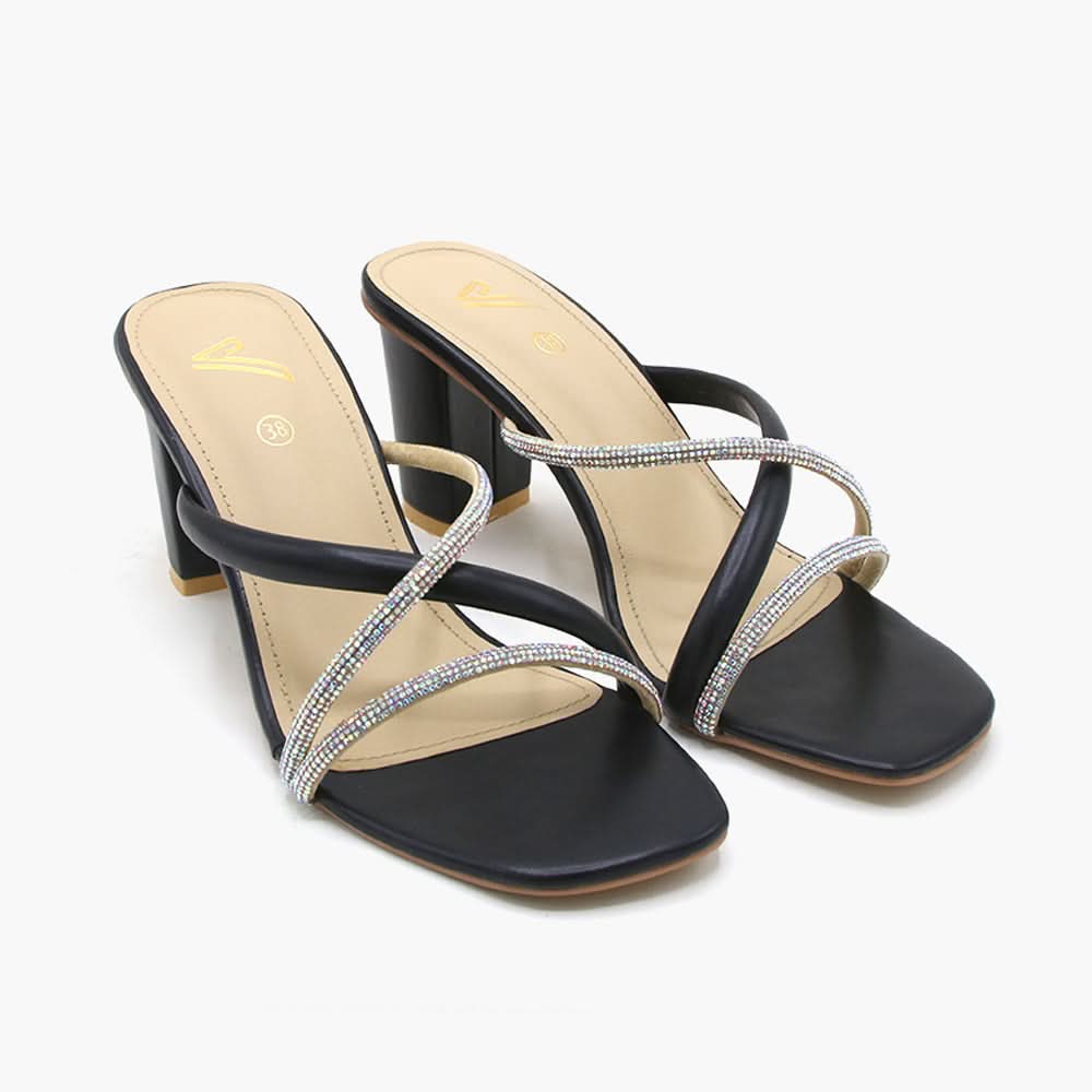Women's Heel Slipper - Black, Women Heels, Chase Value, Chase Value