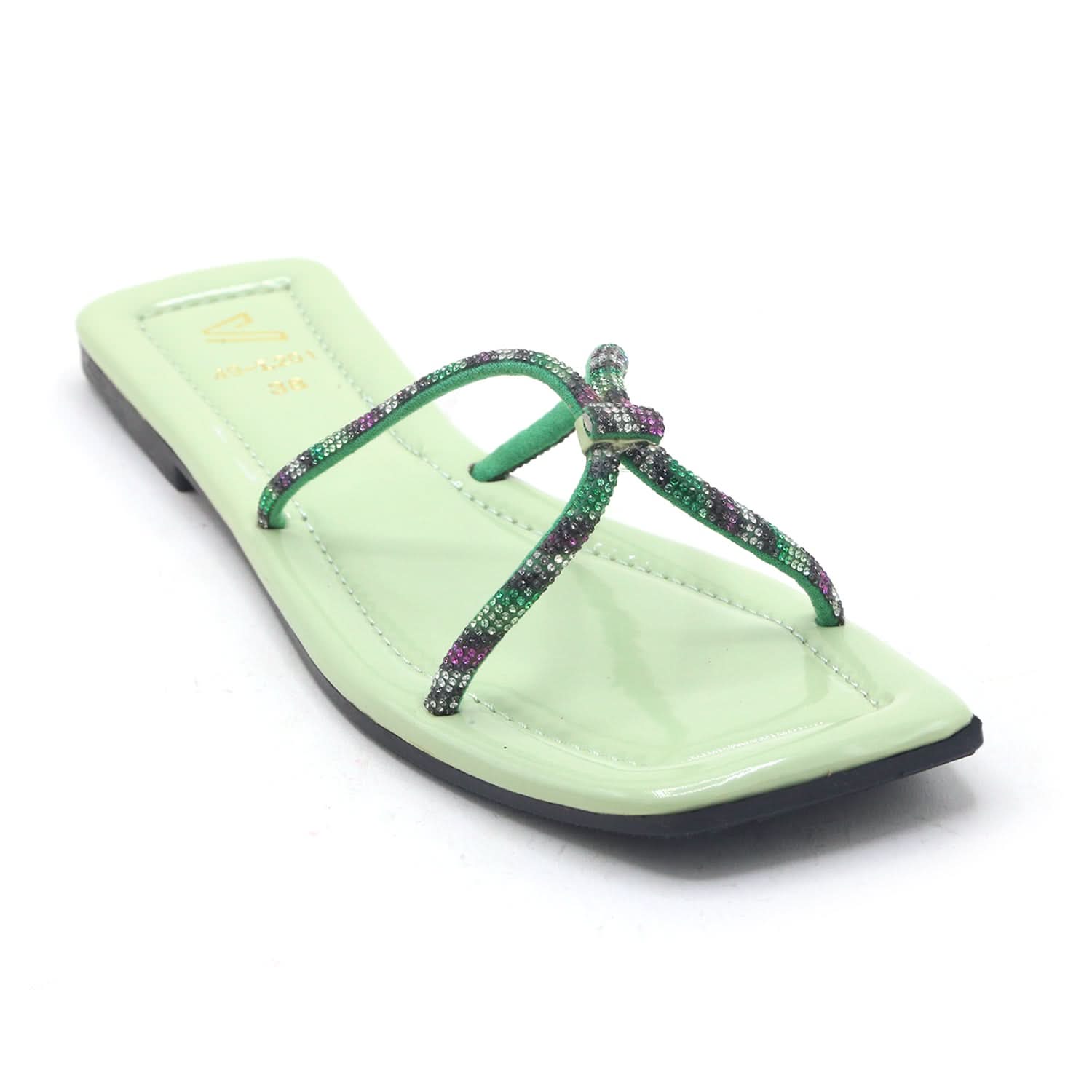 Valuable Open-Toe  Slipper - Green, Women Slippers, Chase Value, Chase Value