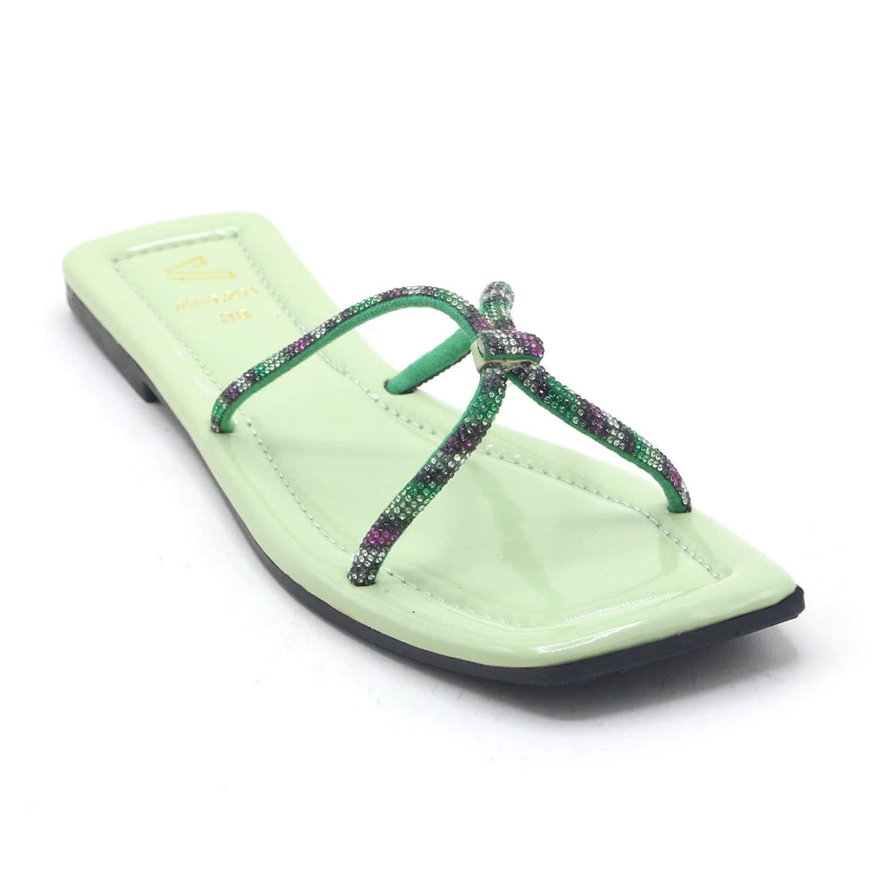 Valuable Open-Toe  Slipper - Green, Women Slippers, Chase Value, Chase Value