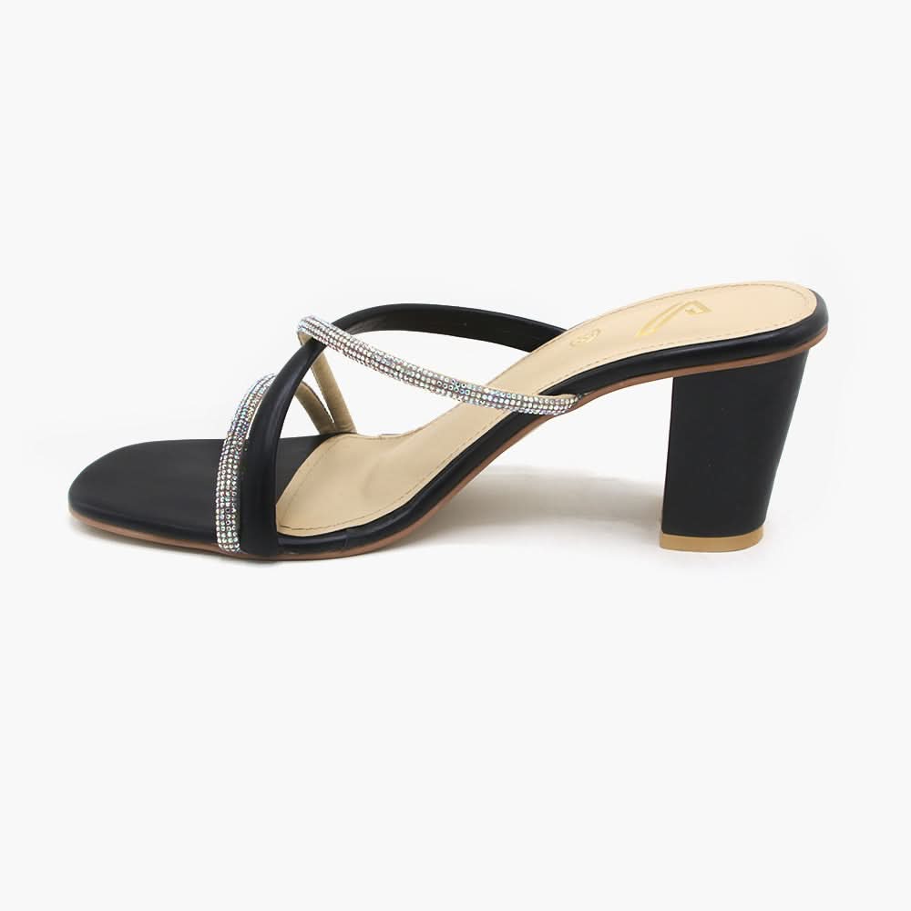 Women's Heel Slipper - Black, Women Heels, Chase Value, Chase Value