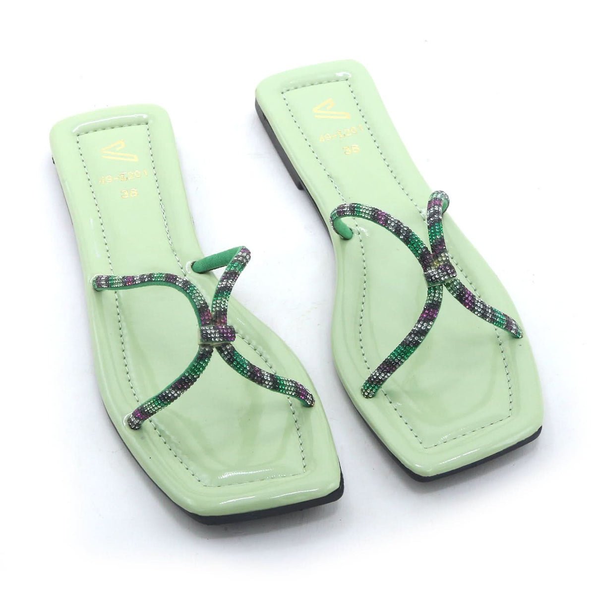 Valuable Open-Toe  Slipper - Green, Women Slippers, Chase Value, Chase Value