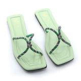Valuable Open-Toe  Slipper - Green, Women Slippers, Chase Value, Chase Value