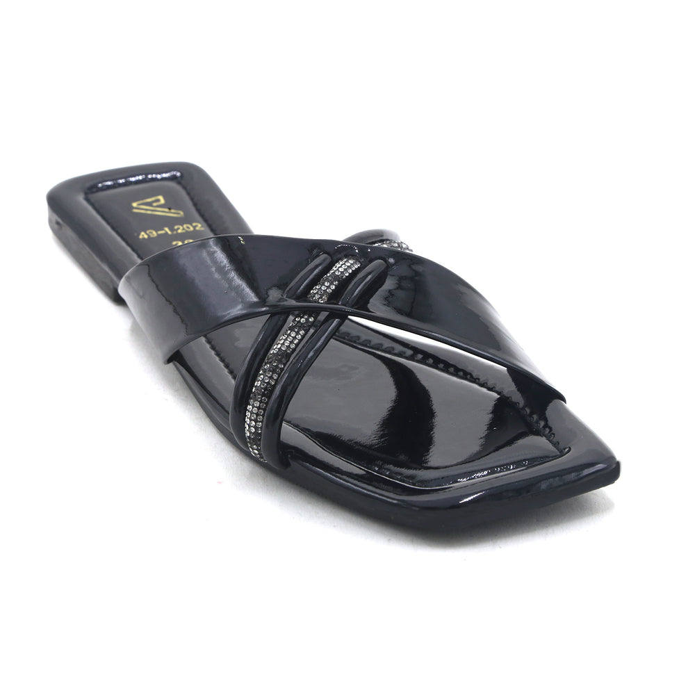 Valuable Open-Toe Slipper - Black, Women Slippers, Chase Value, Chase Value