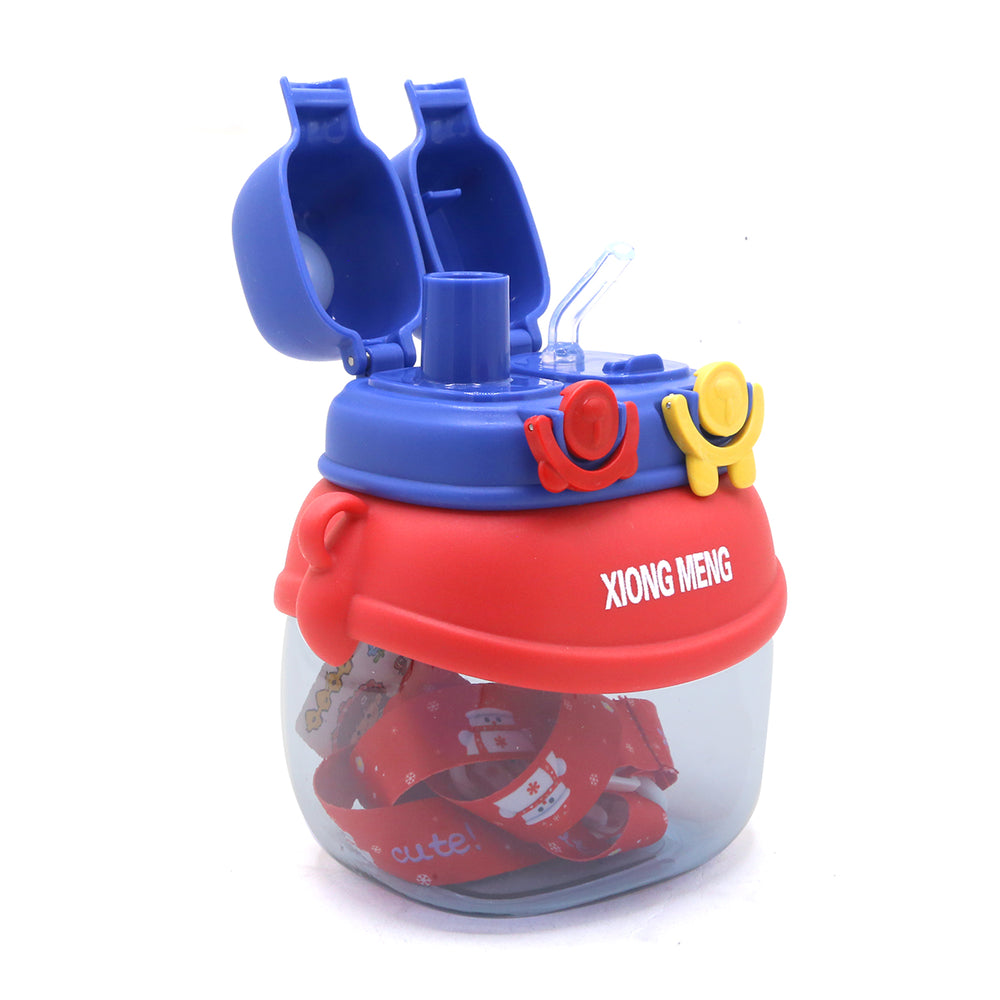 Cute Rabbit Ears Double Drinking Straw Cup With Big Belly - 1280ml, Tiffin Boxes & Bottles, Chase Value, Chase Value