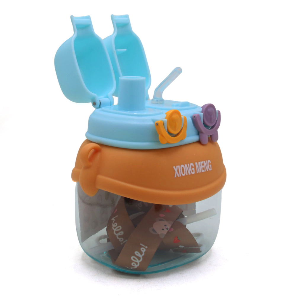 Cute Rabbit Ears Double Drinking Straw Cup With Big Belly - 1280ml, Tiffin Boxes & Bottles, Chase Value, Chase Value