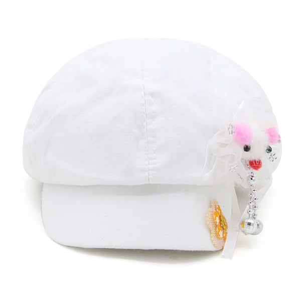 Girls Fancy P-Cap - White