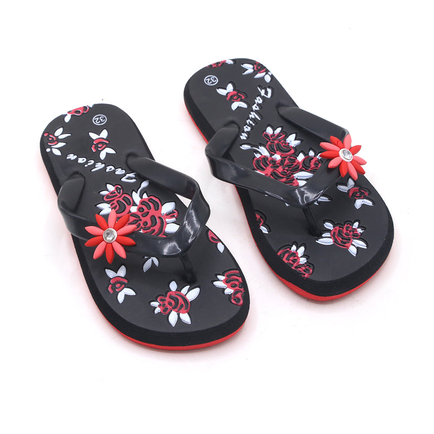Girls Flip Flop Slipper - Black