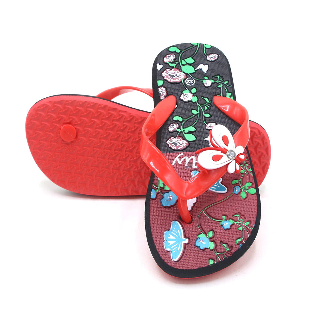 Girls Flip Flop Slipper - Red, Girls Slippers, Chase Value, Chase Value