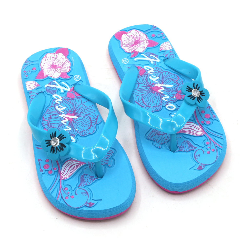 Girls Flip Flop Slipper - Cyan, Girls Slippers, Chase Value, Chase Value