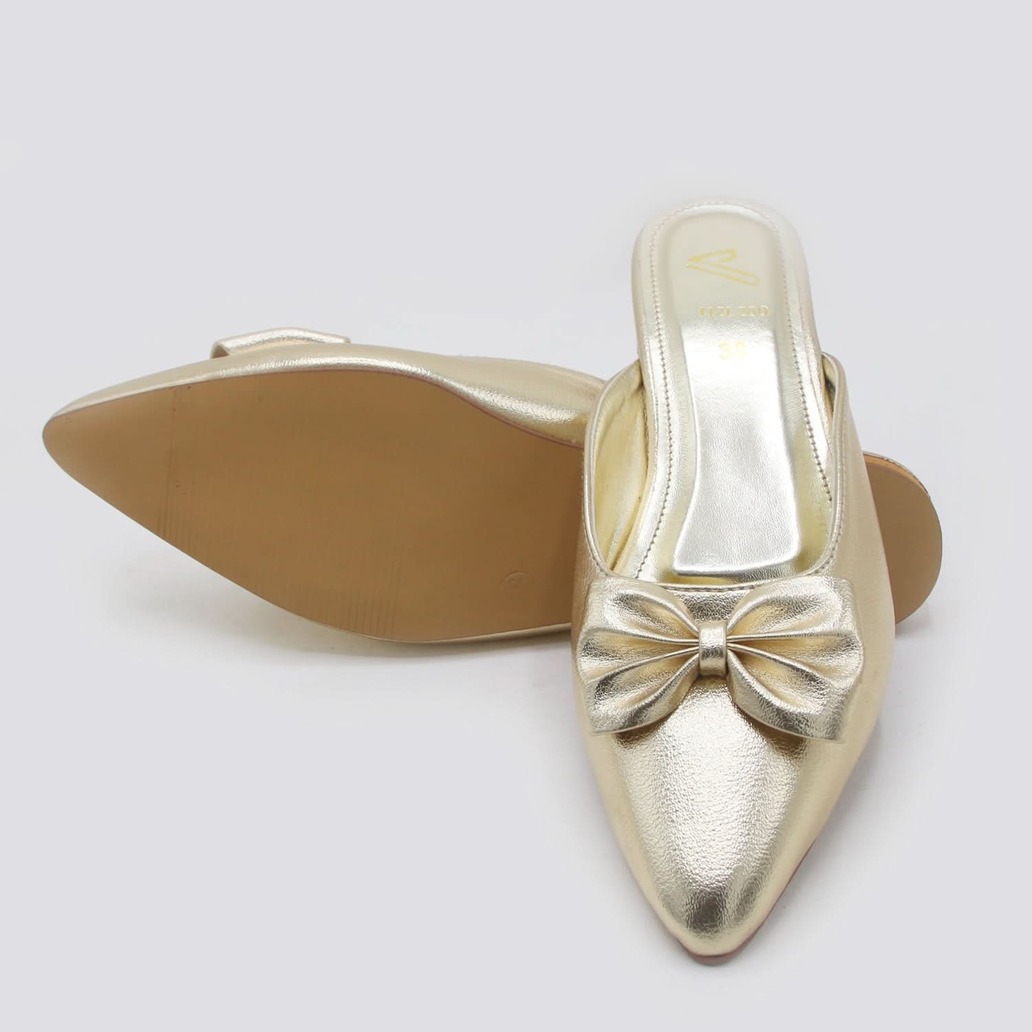 Women's Backless Pump - Golden, Women Backless Pumps, Chase Value, Chase Value