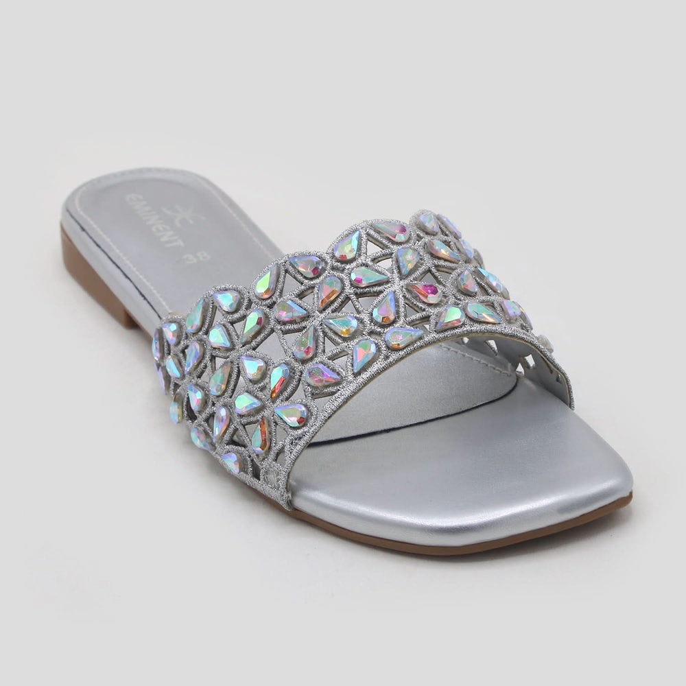 Women's Slippers - Silver, Women Slippers, Eminent, Chase Value