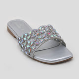 Women's Slippers - Silver, Women Slippers, Eminent, Chase Value