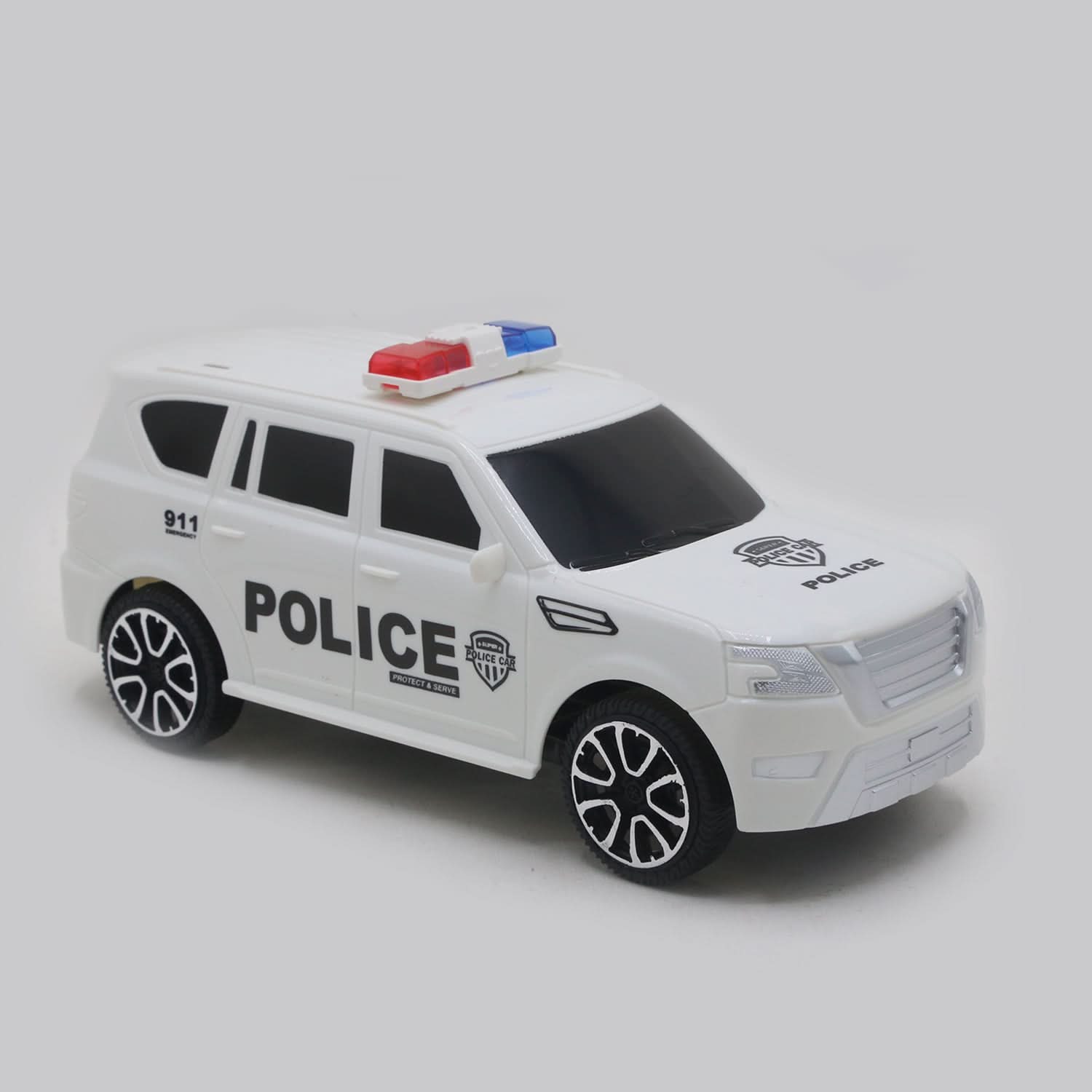 Police Jeep Law &amp; Order Friction Toy For Young - White, Die-Cast Model Car, Chase Value, Chase Value