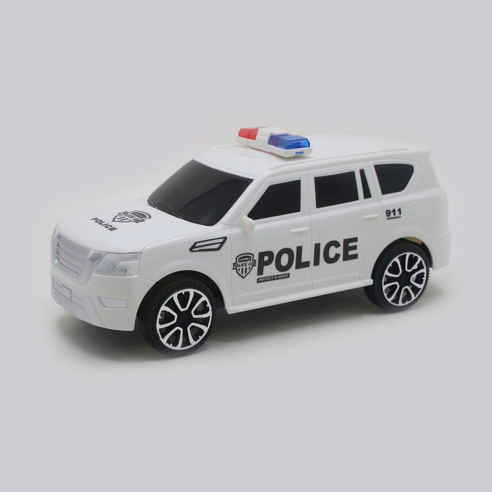 Police Jeep Law &amp; Order Friction Toy For Young - White, Die-Cast Model Car, Chase Value, Chase Value