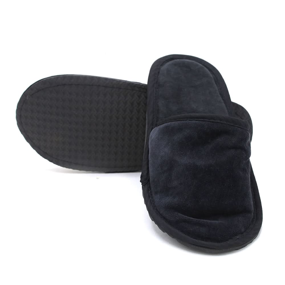 Velour Bed Room Slippers  - Black, Women Slippers, Chase Value, Chase Value