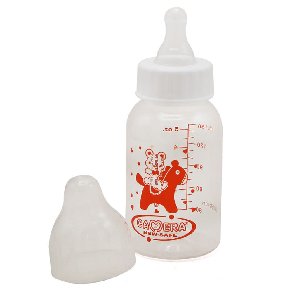 Camera Decorated Feeder Bottle 150/5oz - White, Feeding Supplies, Chase Value, Chase Value