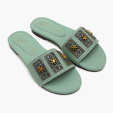 Girls Slipper - Green, Girls Slippers, Chase Value, Chase Value