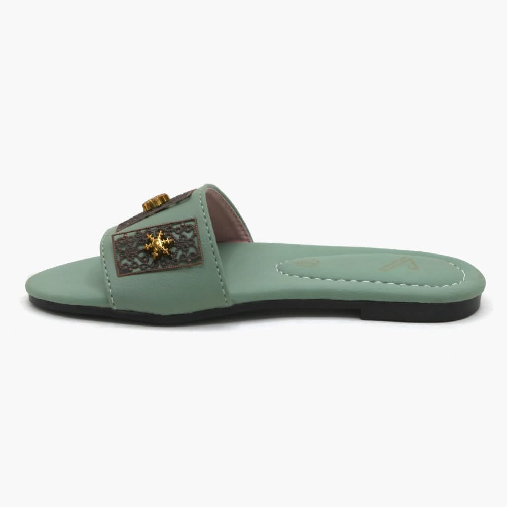 Girls Slipper - Green, Girls Slippers, Chase Value, Chase Value