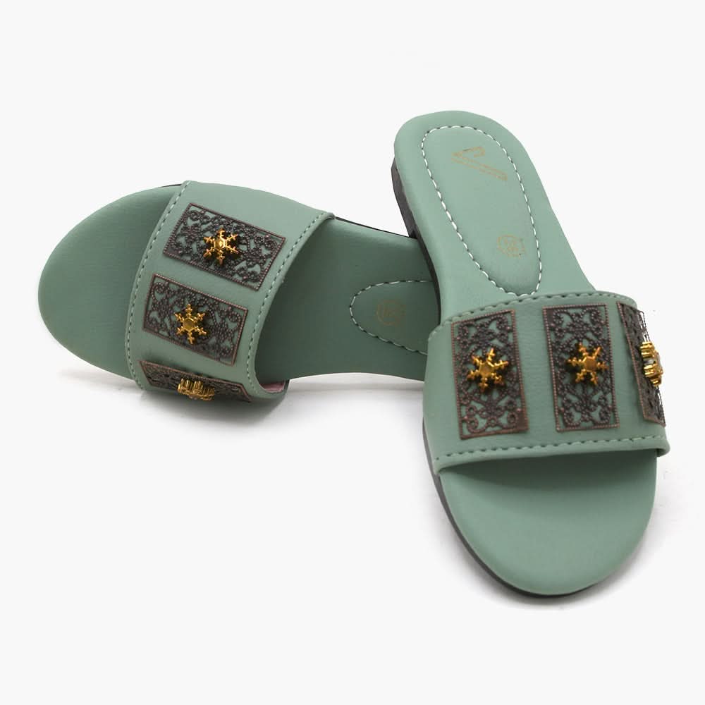 Girls Slipper - Green, Girls Slippers, Chase Value, Chase Value